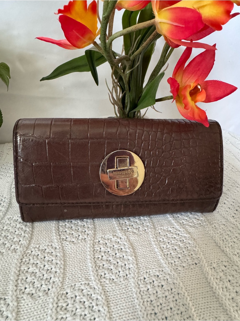 Kate Spade vintage croc embossed leather wallet